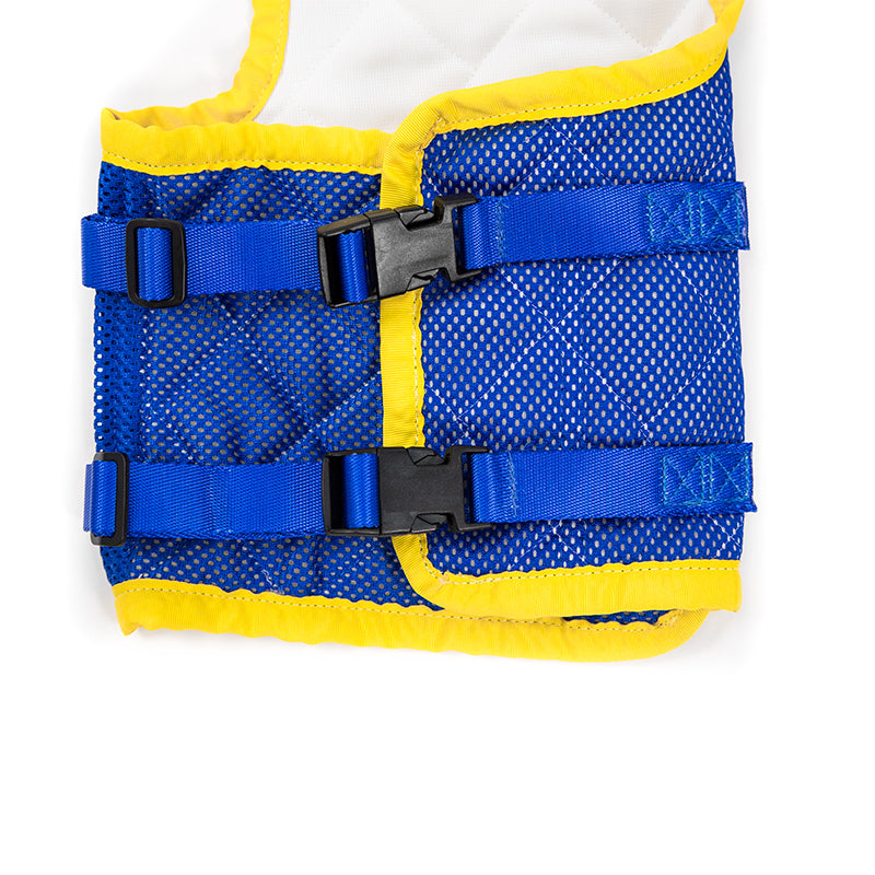 Front view of the Handicare Full Standing Support Sling|Back view of the Handicare Full Standing Support Sling|Side view of the Handicare Full Standing Support Sling|Closeup of waist band of the Full Standing Support Sling|Leg straps for the Full Standing Support Sling are secured with buckles