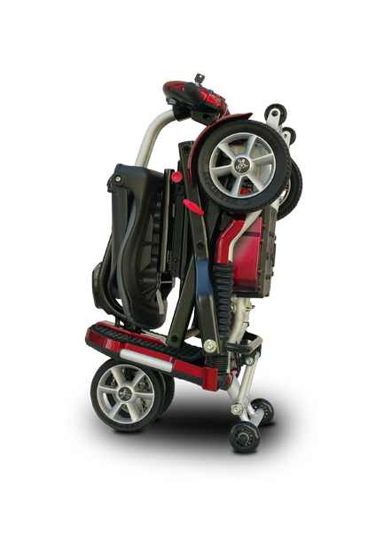 Side view of folded Transport Plus Scooter
