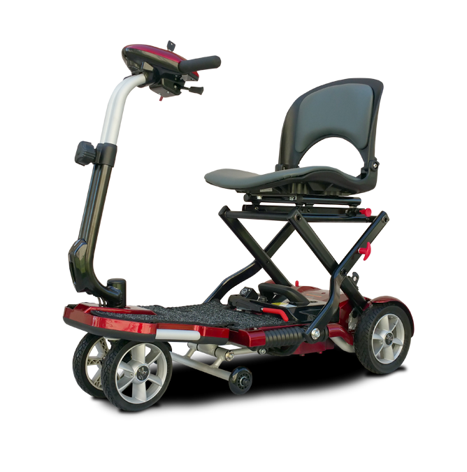Transport Plus Folding Scooter in burgundy