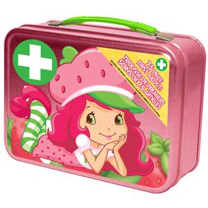 strawberry shortcake kids 75 piece first aid kit tin