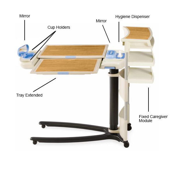 Overbed Tray Table HillRom® Overbed Table Adaptive Specialties