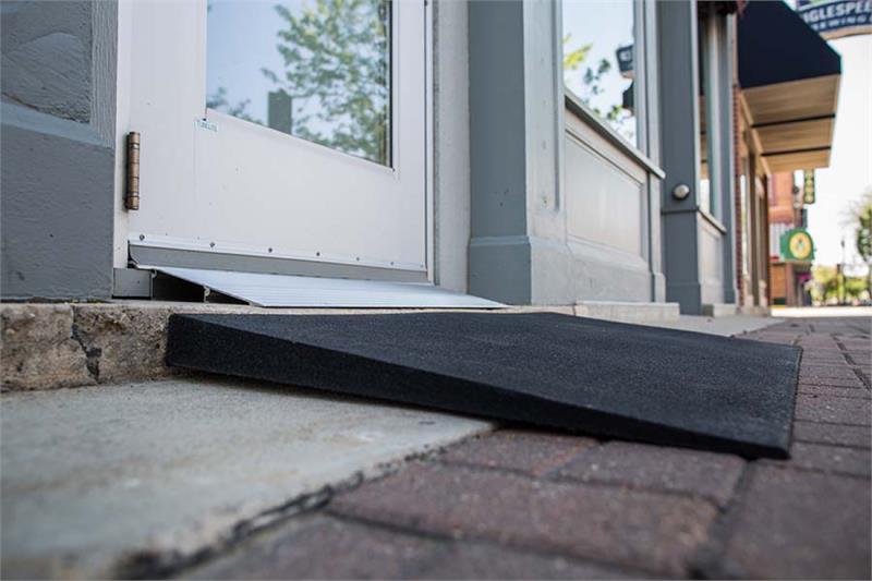 Rubber Threshold Ramp With Beveled Sides for Wheelchairs & Scooters