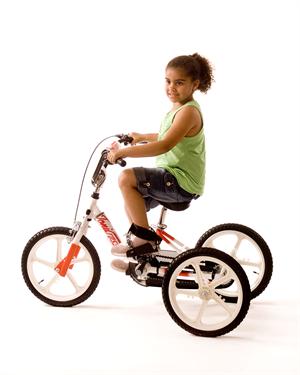 ToniCross Tricycle with optional foot plate. The ToniCross tricycle feature a variety of adjustments to customize the trike to the user