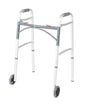 Deluxe Folding Two Button Walker with 5" Wheels by Drive Medical