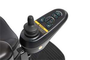 |Front and Rear footplate|Dualer Power Wheelchair by Merits turns to adhere to your preference|Joystick and controller are easy to use