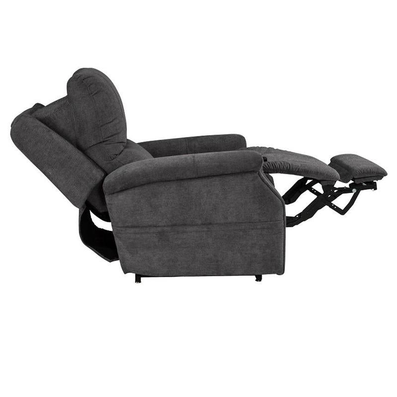 VivaLift Metro Lift Chair in Seville Grey|VivaLift Metro Lift Chair in Seville Grey with headrest propped up|VivaLift Metro Lift Chair in Seville Brown