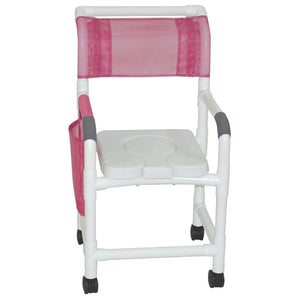 White seat with cover inserted and mauve backrest