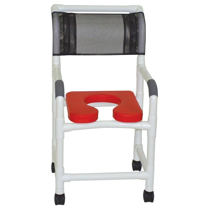 Shower Chair with Red 18 Soft Elongated Deluxe Seat