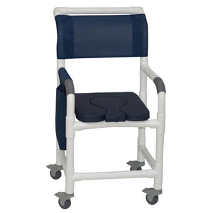 Admiral Blue seat with cover inserted and Dark Blue backrest