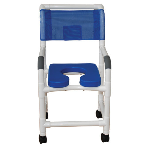 Shower Chair with Blue 18 Soft Elongated Deluxe Seat