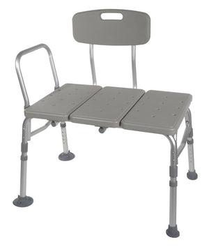Plastic Transfer Bench with Adjustable Backrest By Drive Medical