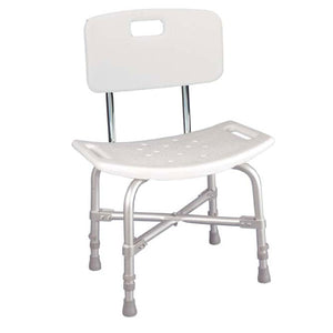 Bariatric Heavy Duty Bath Bench with Back By Drive Medical|Back of seat shows height adjustment and aluminum frame