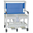 MJM Bariatric Shower Chair Deluxe Elongated Soft Seat|Optional cover shields entire frame|Optional lap Security Bar is best for added stability during transfers|Optional adjustable lap belt is available for added safety|Choose color and fabric of your backrest while seat stays white