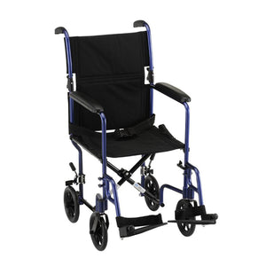 Nova 17" Transport Chair with Fixed Arms in Blue|Nova 17" Transport Chair with Fixed Arms in Red|Nova 17" Transport Chair with Fixed Arms Folded