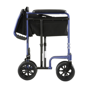 Nova 17" Transport Chair with Fixed Arms in Blue|Nova 17" Transport Chair with Fixed Arms in Red|Nova 17" Transport Chair with Fixed Arms Folded