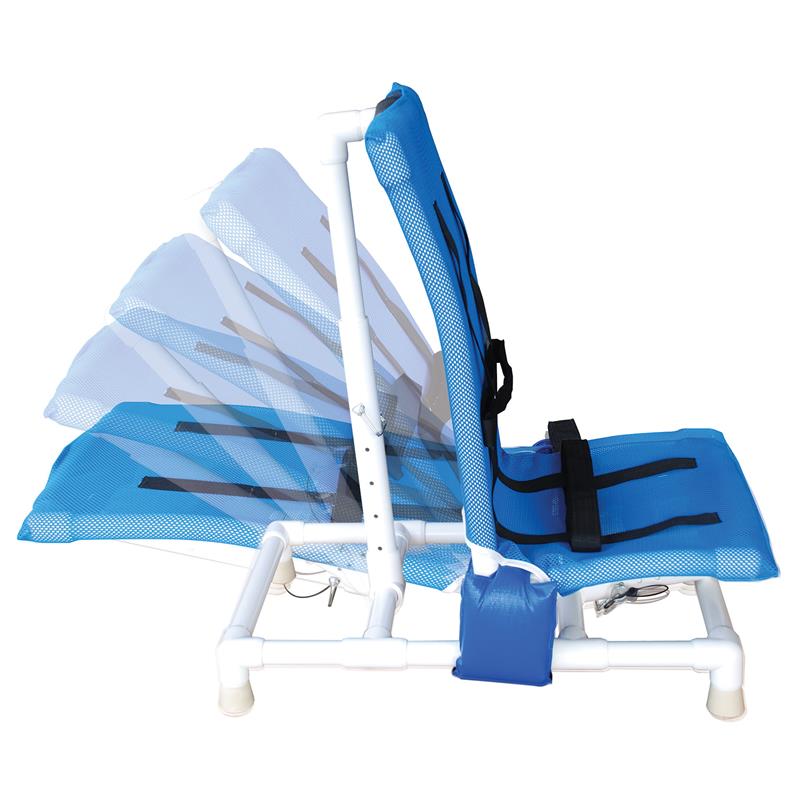 MJM Pediatric Articulating Bath Chair reclines fully flat