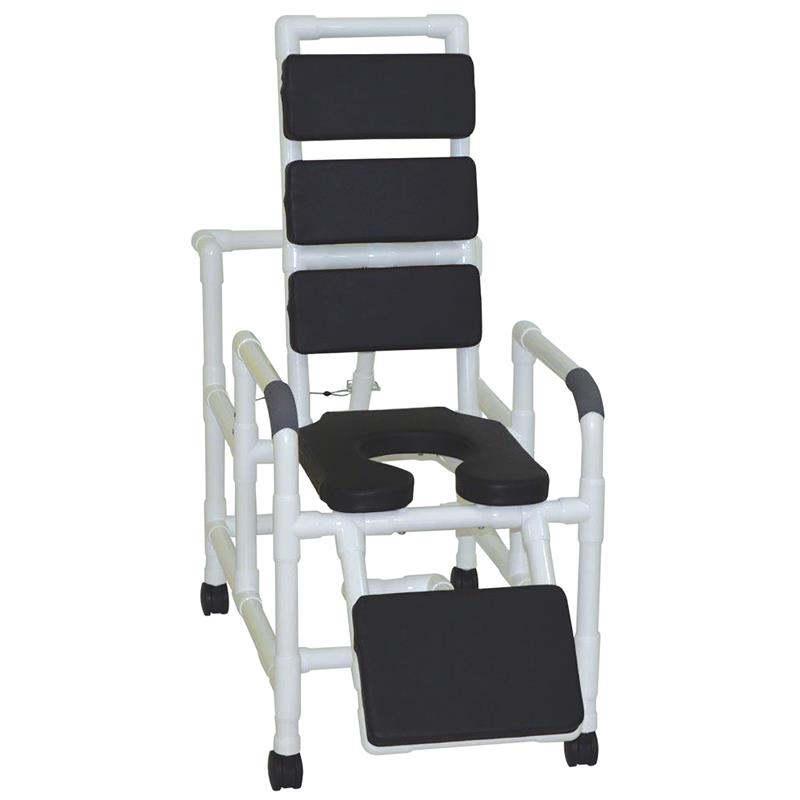 Soft Seat Total Padding Reclining Shower Chair in Admiral Blue|Soft Seat Total Padding Reclining Shower Chair in Gray|Soft Seat Total Padding Reclining Shower Chair in Black|Soft Seat Total Padding Reclining Shower Chair in Red