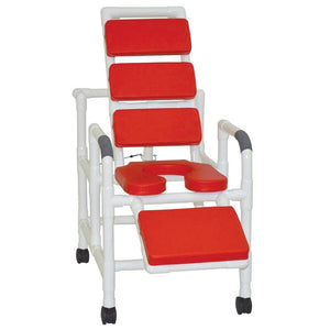 Soft Seat Total Padding Reclining Shower Chair in Admiral Blue|Soft Seat Total Padding Reclining Shower Chair in Gray|Soft Seat Total Padding Reclining Shower Chair in Black|Soft Seat Total Padding Reclining Shower Chair in Red