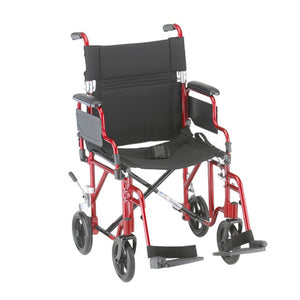 Nova 19" Standard Transport Chair in Black|Nova 19" Standard Transport Chair in Red|Nova 19" Standard Transport Chair in Blue|Nova 19" Standard Transport Chair in Plaid|Nova 19" With Detachable Arms Transport Chair in Red|Nova 19" With Detachable Arms Transport Chair in Blue