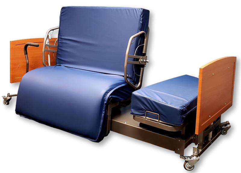 ActiveCare Fixed-Height Rotational Bed pivoted with optional rails
