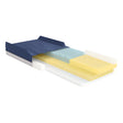 Gravity 7 Pressure Redistribution Mattress with raised perimeter and layers|Gravity 7 Pressure Redistribution Mattress without raised perimeter and bed
