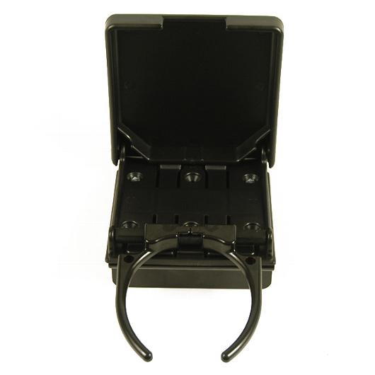 Top View of the Pride Mobility Cup Holder|Front view of the Top View of the Pride Mobility Cup Holder|Easy to close Pride Mobility Cup Holder