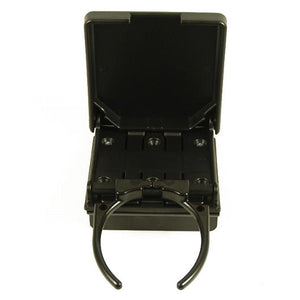 Top View of the Pride Mobility Cup Holder|Front view of the Top View of the Pride Mobility Cup Holder|Easy to close Pride Mobility Cup Holder