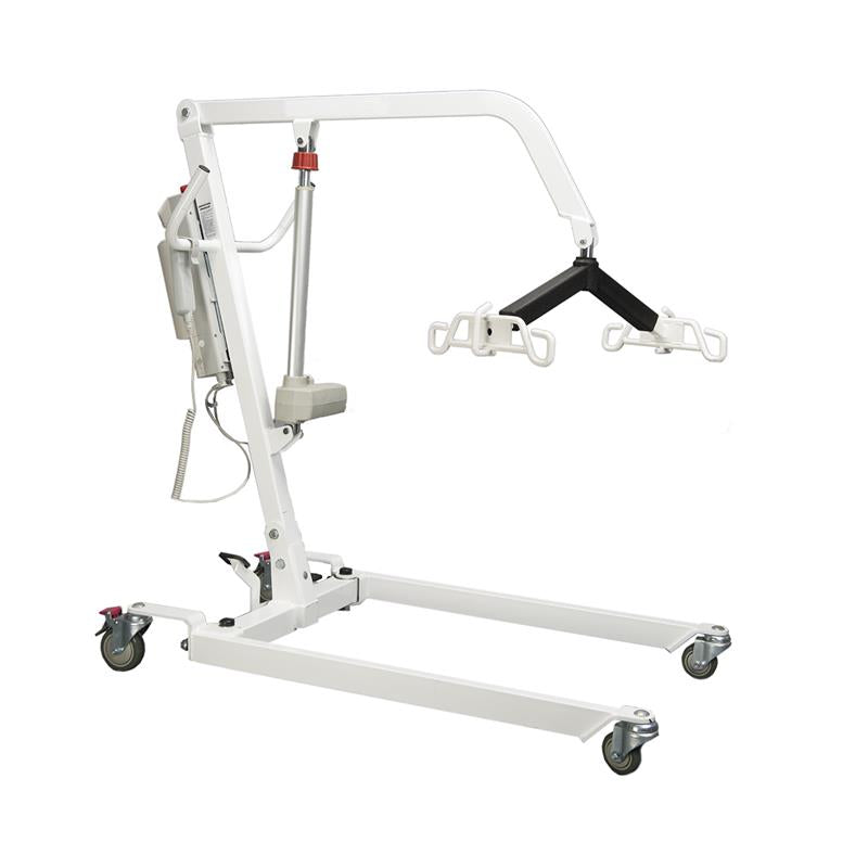 Protekt 600 Electric Bariatric Lift comes with a 6 point spreader bar|Easy access foot pedal widens base and locking casters|Protekt 600 Electric Bariatric Lift with base fully widened|Rear view of the Protekt 600 Electric Bariatric Lift shows hand control|Optional Protekt Digital Scale by Proactive Medical|Optional Full Body Mesh Sling by Proactive Medical|Optional Full Body Polyester Sling by Proactive Medical|Optional Full Body Mesh Sling with Commode Opening by Proactive Medical