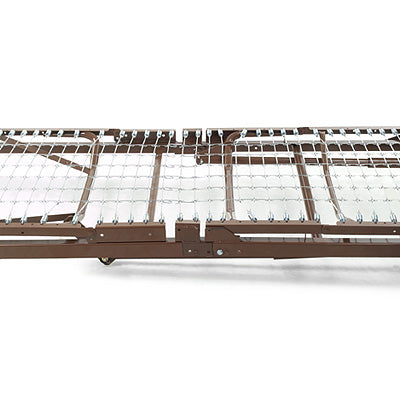 Most often used when there is concern about falling out of bed, the Invacare Full Electric Low Bed.|Optional Invacare Innerspring Mattress|Optional Invacare Economy Foam Mattress|Optional Clamp-On Half-Length Rail (32" L)|4" Extension Kit (Extends bed to 84" Length) is placed in the middle of bed|Optional Chrome-Plated Full-Length Bed Rail (55" L)