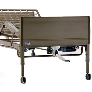 Same piece can be used as either the headboard or the footboads, bed ends from Invacare.