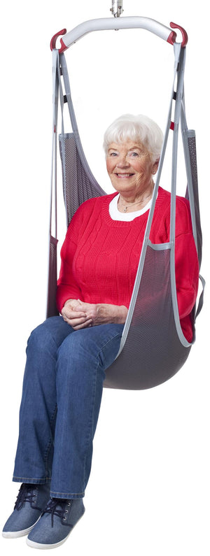 Molift EvoSling Comfort Medium Back Net Sling|Molift EvoSling Sling - Instruction Tag and Sizing|Molift EvoSling Sling - Color Coded Tags|Molift EvoSling Medium Back Net Sling - Net Up Close|Optional EvoSling Head Support|Optional EvoSling Extension Loops|Optional Etac Molift Strap Marker|Optional EvoSling FlexiStrap available in Wide or Standard|Molift EvoSling - Polyester Net|EvoSling Comfort MediumBack -Guide Straps|EvoSling Comfort MediumBack -Size Guide