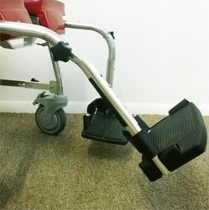 Standard Adj Commode N Shower Chair -Angle-adj Footrest w heel straps