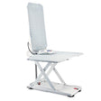 Aquatec XL Heavy Duty Bath Lift|Hang your easy to use hand controller on the clasp on the back|Aquatec XL Heavy Duty Bath Lift sitting straight upward|Aquatec XL Heavy Duty Bath Lift easy to recline backward|Aquatec XL Heavy Duty Bath Lift reclined 40 degrees and emerged