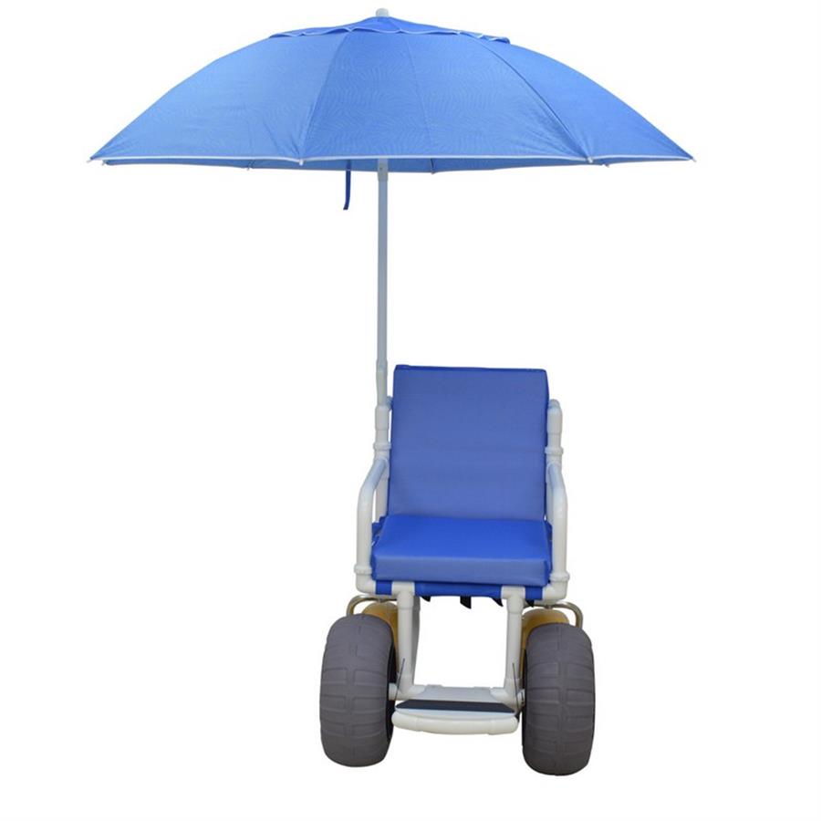 MJM All Terrain Beach Chair with Rear Swivel Wheels |MJM All Terrain Beach Chair with Rear Swivel Wheels - Diagram|MJM All Terrain Beach Chair with Rear Swivel Wheels - Right|MJM All Terrain Beach Chair with Rear Swivel Wheels - Front|Color choices for Beach Wheelchair available in Mesh or Vinyl