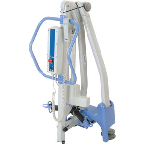 Joerns Hoyer Advance-E Portable Patient Lift|Front view of the Joerns Hoyer foldable portable lift|Advance E Portable Lift Folded|Joerns Hoyer Full Back Padded Polyester Sling|Joerns Hoyer Full Back Net Polyester Sling