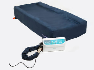 Protekt Aire 7000 Lateral Rotation Bariatric Mattress by Proactive Medical|Cover flipped open on the Protekt Aire 7000 Lateral Rotation Mattress|Protekt Aire 7000 System Pump
