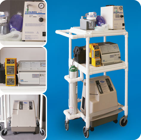 Mobile Respiratory Cart by Innovative Products Unlimited|Closeup of Mobile Respiratory Cart by Innovative Products Unlimited