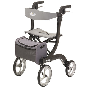 Nitro Aluminum Rollator by Drive Medical in black|Nitro Aluminum Rollator by Drive Medical in white|Nitro Aluminum Rollator by Drive Medical in red|Nitro Aluminum Rollator by Drive Medical in red folded for storage|Nitro Aluminum Rollator by Drive Medical in red back view