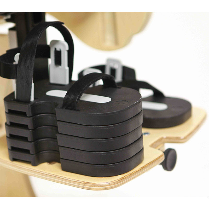Optional Sandal Raising Blocks can be used for users with shorter legs