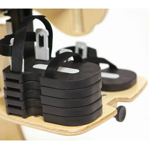 Optional Sandal Raising Blocks can be used for users with shorter legs