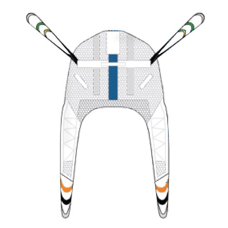Arjohuntleigh Combi Sling with adult user|Arjohuntleigh Combi Sling with pediatric user|Diagram of Arjohuntleigh Combi Sling
