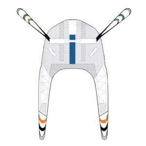 Arjohuntleigh Combi Sling with adult user|Arjohuntleigh Combi Sling with pediatric user|Diagram of Arjohuntleigh Combi Sling