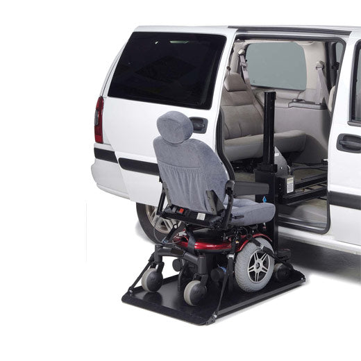 Side Door Hybrid Platform Lift carries most power chairs and scooters