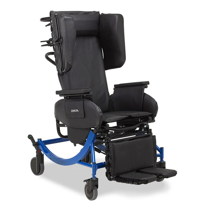 Synthesis Tilt Recliner Chair by Broda with Black Upholstery and Blue Frame