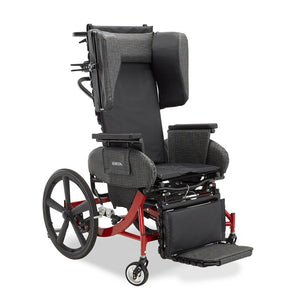 Synthesis Tilt Recliner Chair with Graphite Upholstery and red frame
