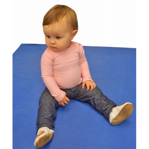 Kozie Clothes Baby Long Sleeve Plain And Simple Kozie Compression Shirt|Snaps at shoulder make overhead dressing easier|Baby wearing Long Sleeve Plain And Simple Kozie Compression Shirt