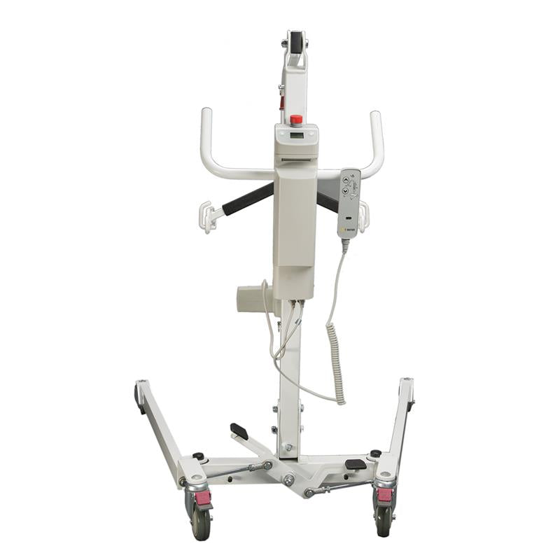 Protekt 600 Electric Bariatric Lift comes with a 6 point spreader bar|Easy access foot pedal widens base and locking casters|Protekt 600 Electric Bariatric Lift with base fully widened|Rear view of the Protekt 600 Electric Bariatric Lift shows hand control|Optional Protekt Digital Scale by Proactive Medical|Optional Full Body Mesh Sling by Proactive Medical|Optional Full Body Polyester Sling by Proactive Medical|Optional Full Body Mesh Sling with Commode Opening by Proactive Medical