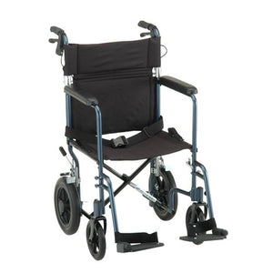 Nova Transport Chair with 12 Rear Wheels in Red|Nova Transport Chair with 12 Rear Wheels in Blue|Nova Transport Chair with 12 Rear Wheels Folded