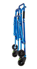 Klip 4-Wheel Walker Blue without Seat folded for storage