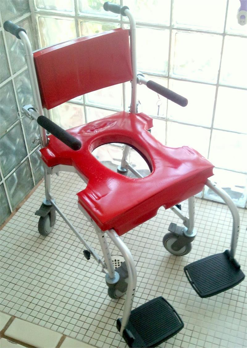 Go-Anywhere Commode N Shower Chair|Go-Anywhere Commode N Shower Chair|Optional foam armrest|Optional 4 in. armrest extenders|Optional Arm Troughs Pair|Optional Calf Strap|Optional - carry case, front and back view with retractable handles|Optional angle adjustable footrest|No Tools needed to assemble or disassemble|Optional 2-way adjustable headrest|Optional Filler cushion for side cut-outs|Optional Slide out commode and pan|Optional Waist Positioning Belt